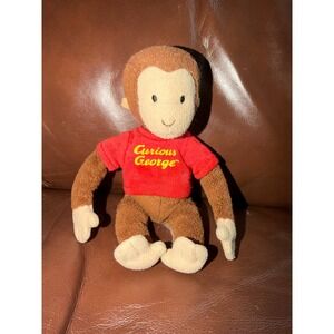 Curious George Plush Monkey Stuffed Animal Red Shirt Classic Small Toy Brown